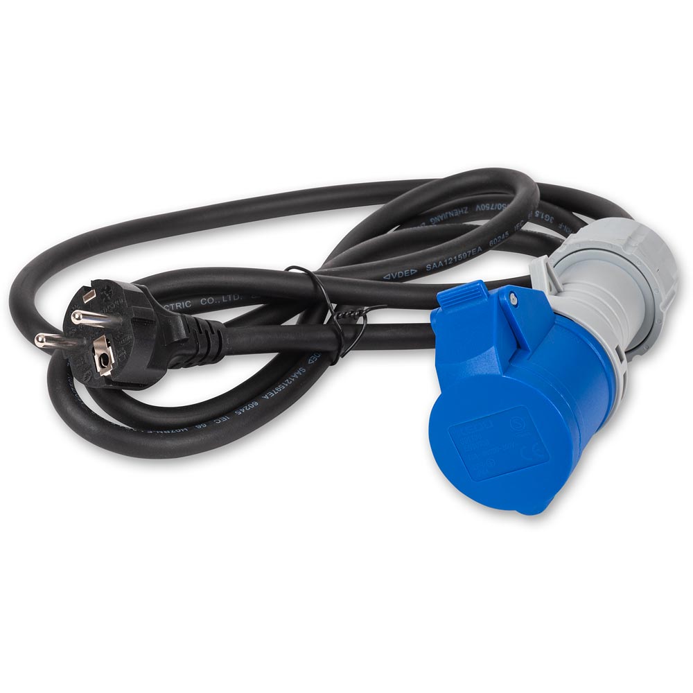 Axminster EU Power Cable - 16amp 2m Blue Socket - Schuko