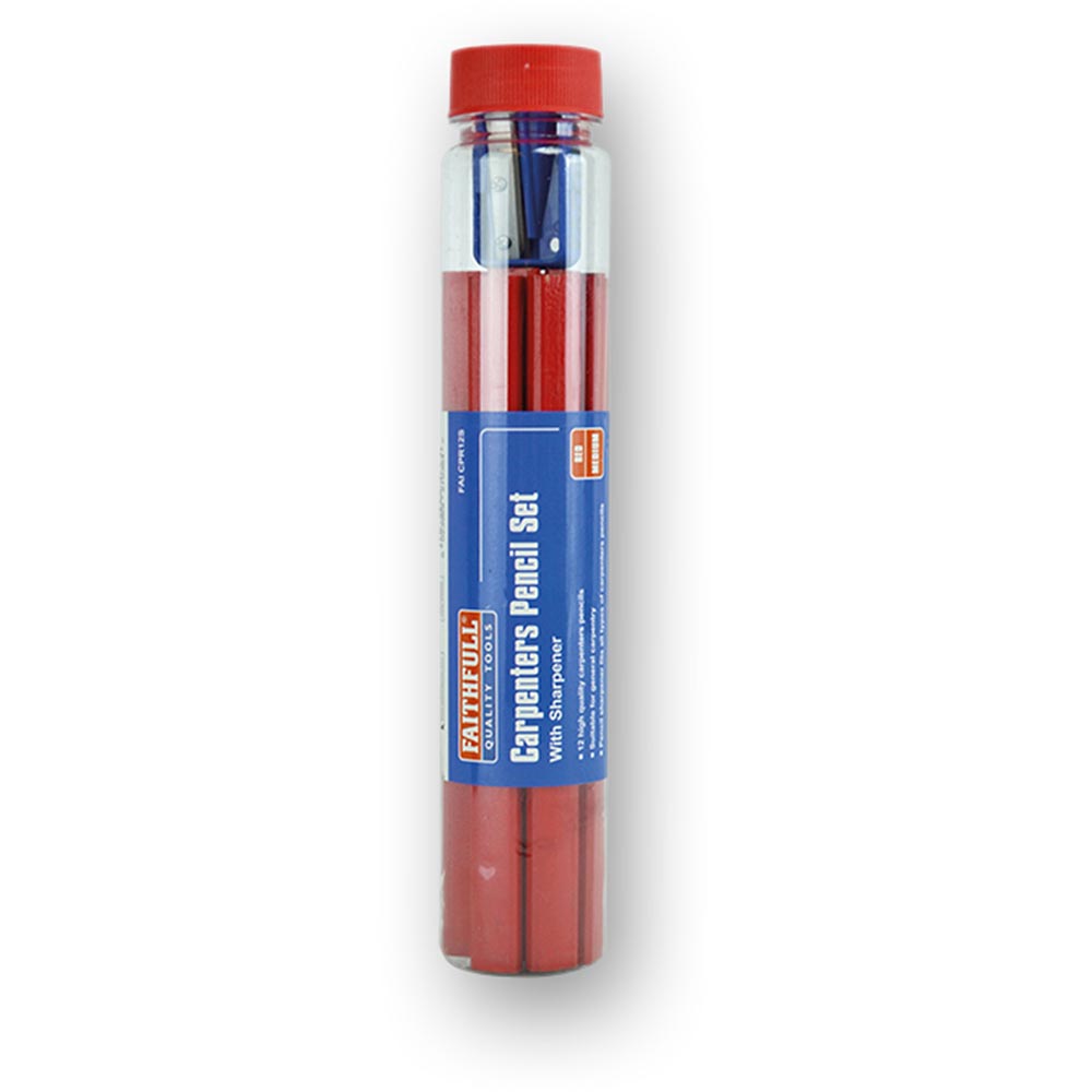 Faithful Carpenters 12 Pencils & Sharpener Set