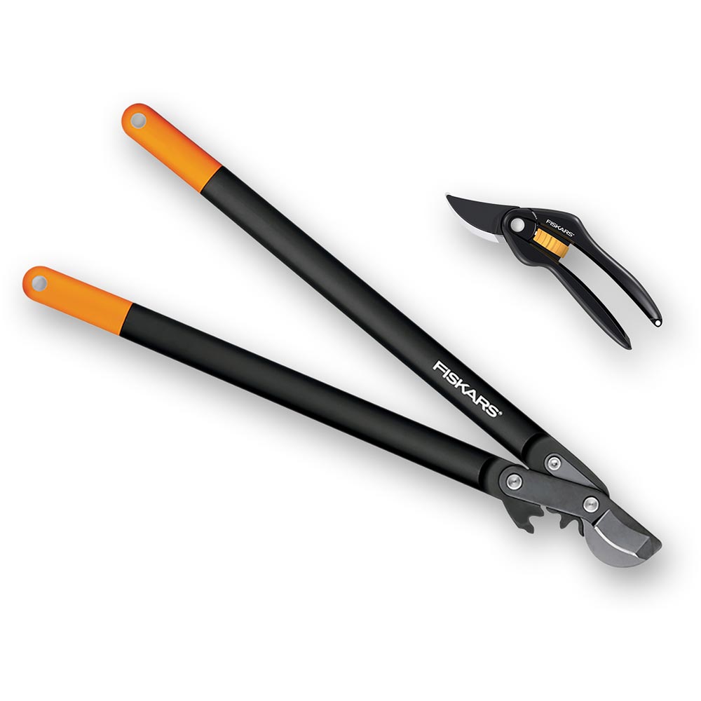 Fiskars Power Gear Bypass Lopper & Pruner Set