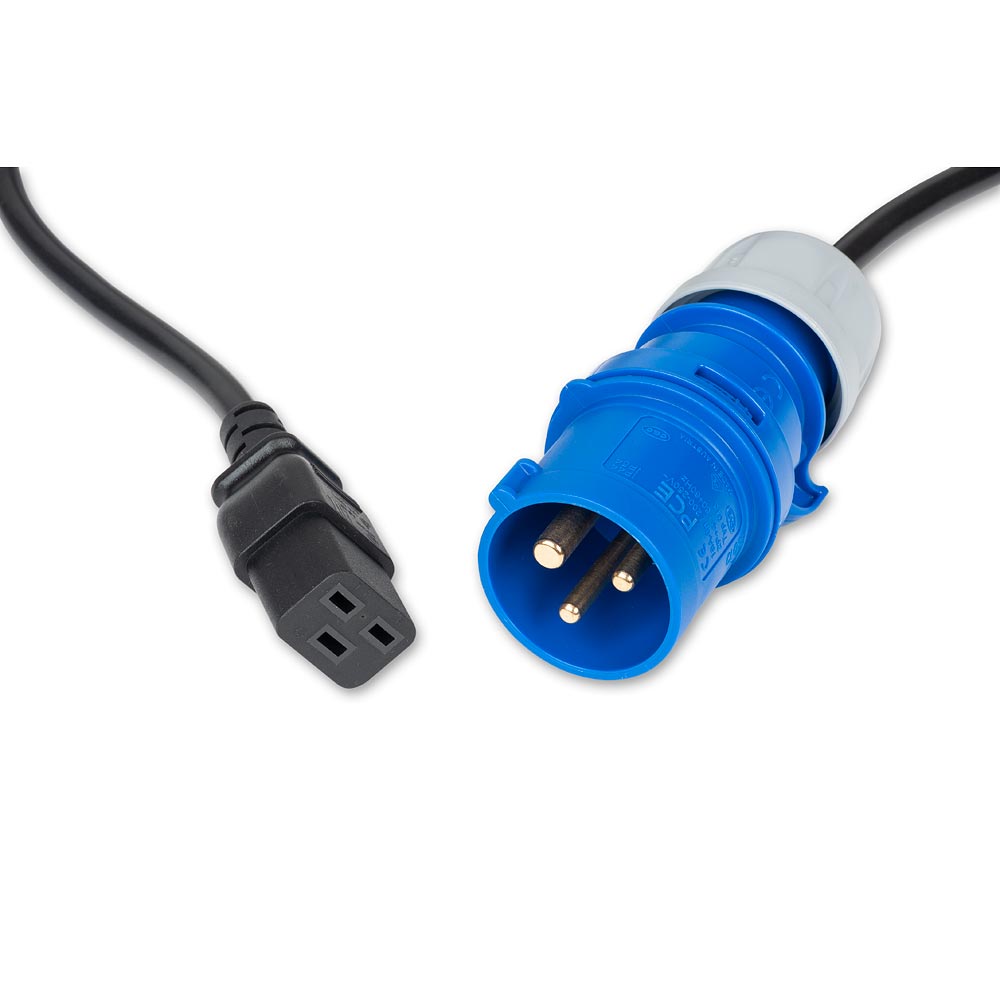 Axminster UK Power Cable 16amp 2m Blue Plug & C19