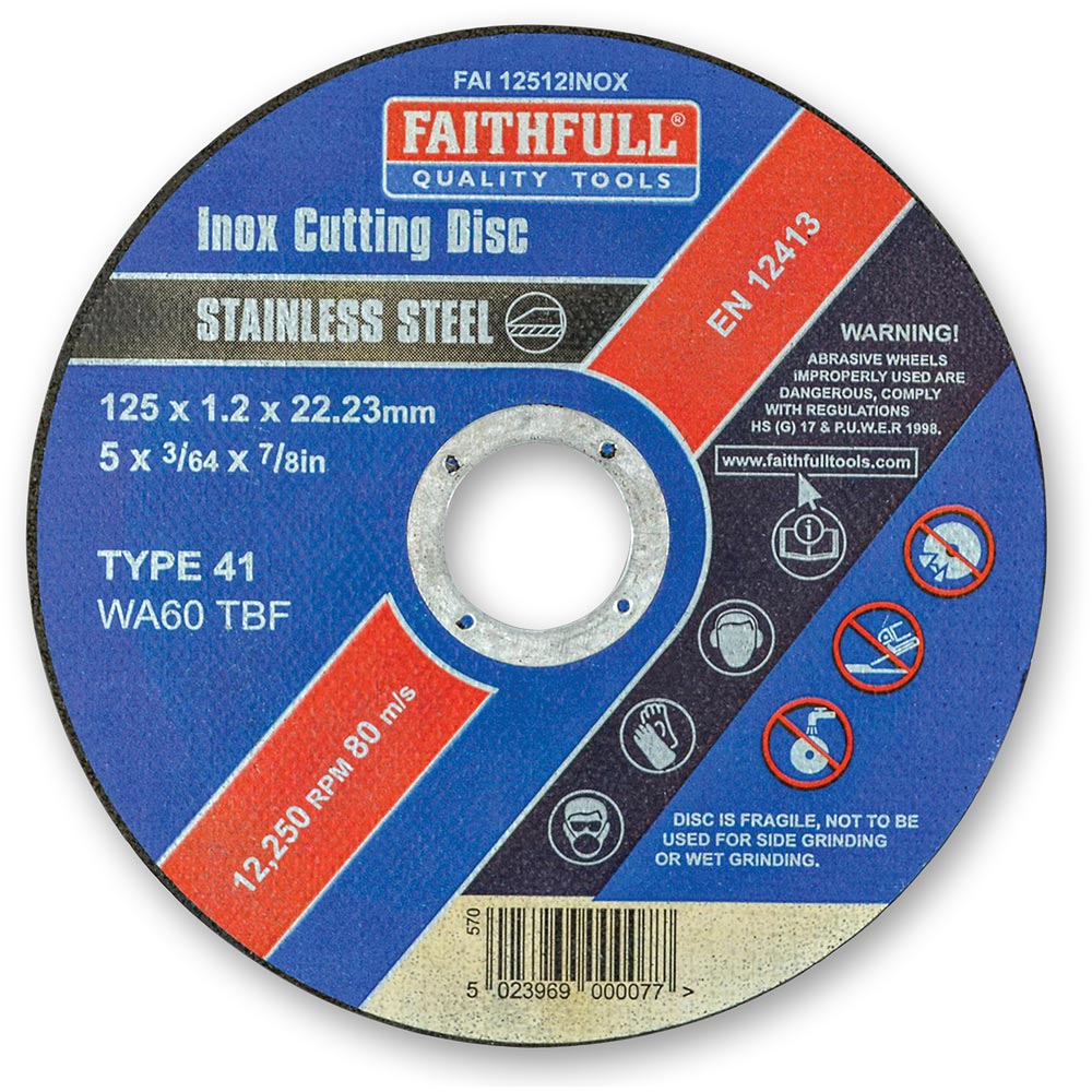 Faithfull Inox Cutting Disc 1.2mm x 125mm