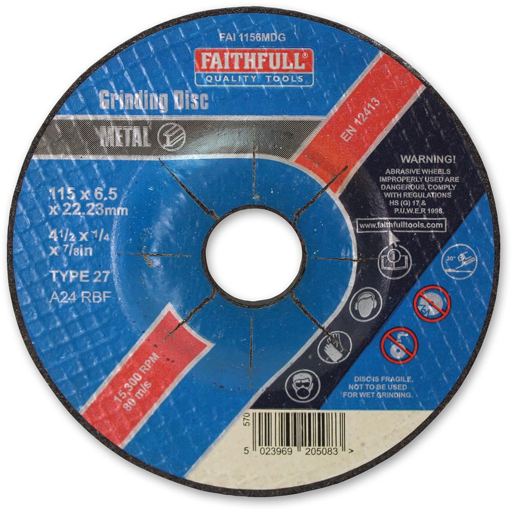 Faithfull Depressed Centre Metal Grinding Disc 115mm