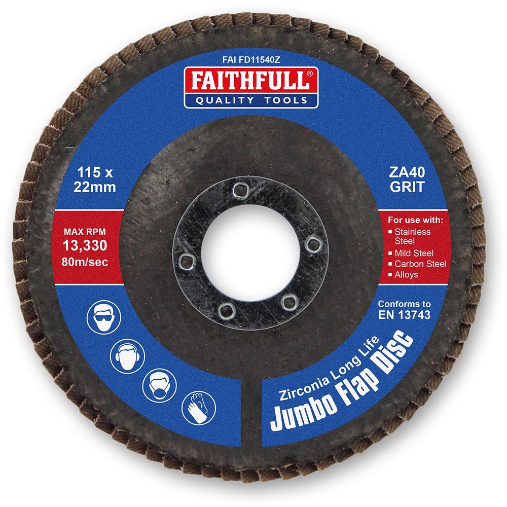 Faithfull Zirconia Abrasive Flap Disc 115mm
