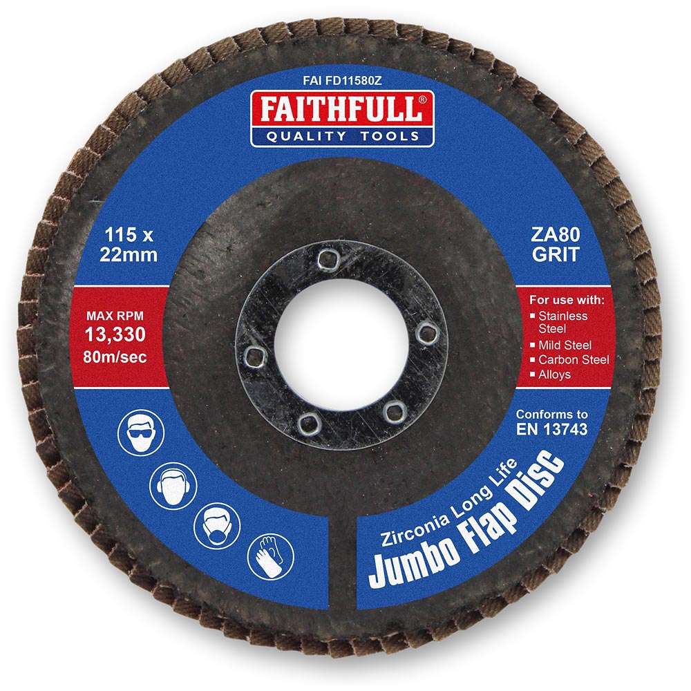 Faithfull Zirconia Abrasive Flap Disc 115mm
