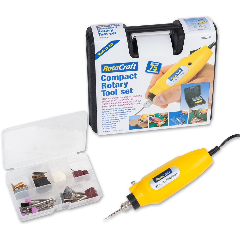 Rotacraft 12V Rotary Tool Set & 75 Accessories