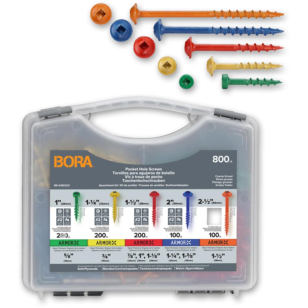 BORA 800-Piece Pocket-Hole Screw Kit