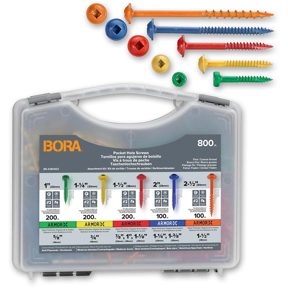 BORA 800-Piece Pocket-Hole Screw Kit
