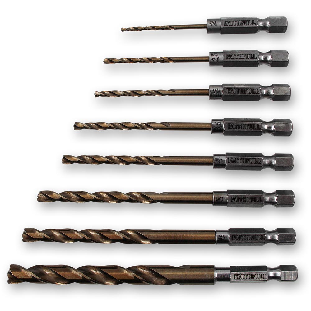 Faithfull Colbalt Impact Drill Hex Shank Set 8