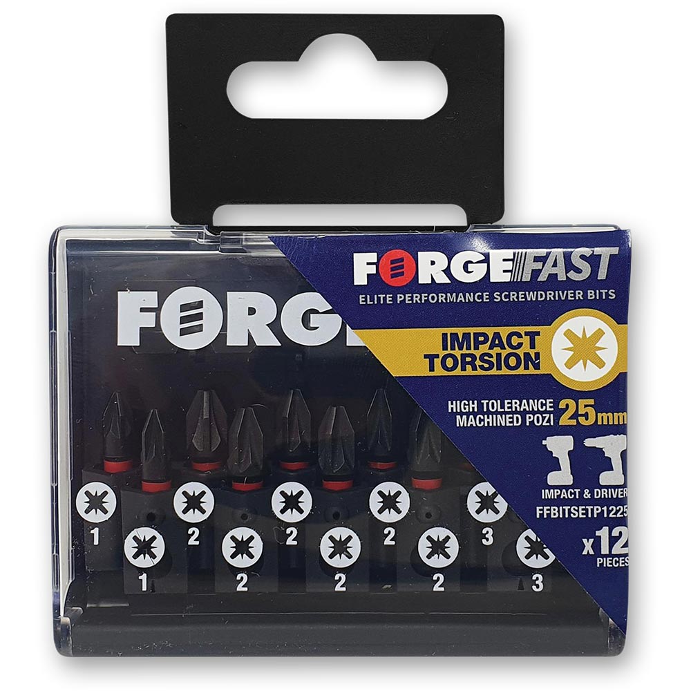 ForgeFast Impact Screwdriver Bit Set Pozi 12 Pce