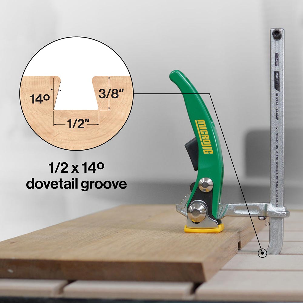 MICROJIG MATCHFIT Dovetail Rachet Clamp AP