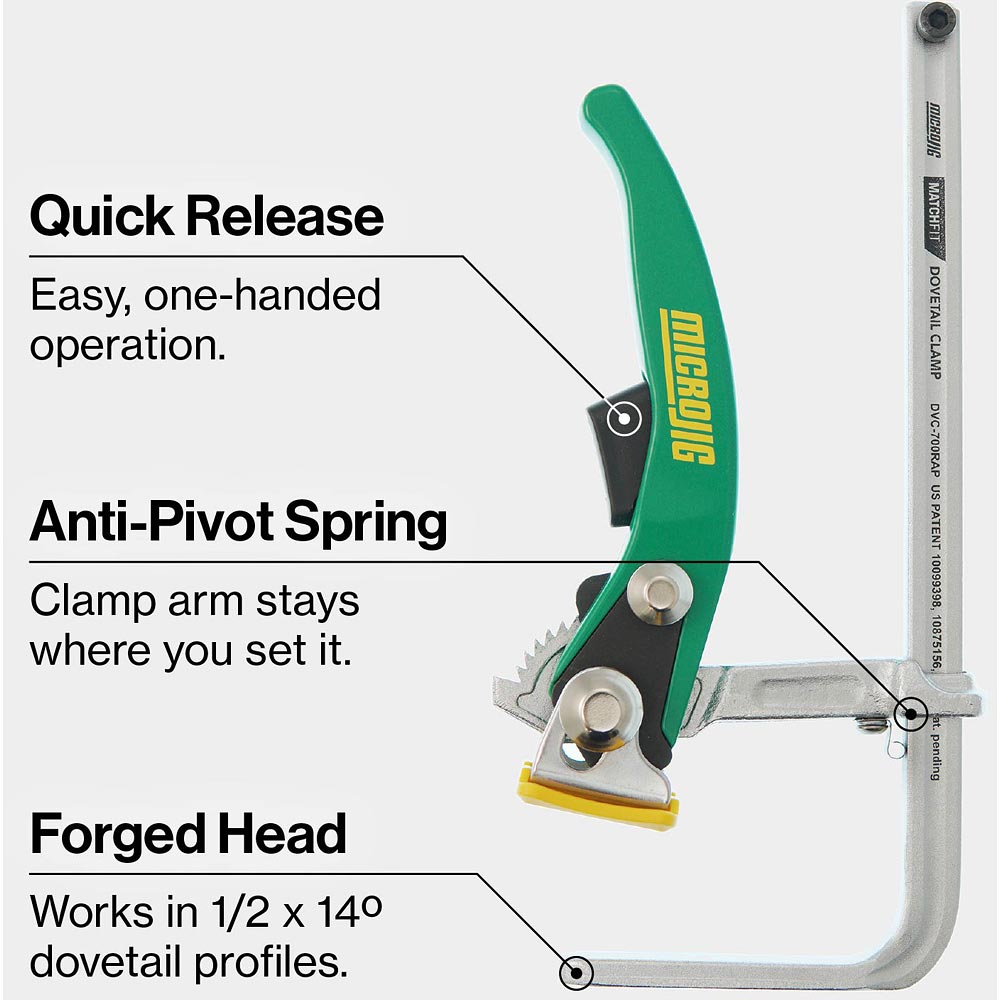 MICROJIG MATCHFIT Dovetail Rachet Clamp AP