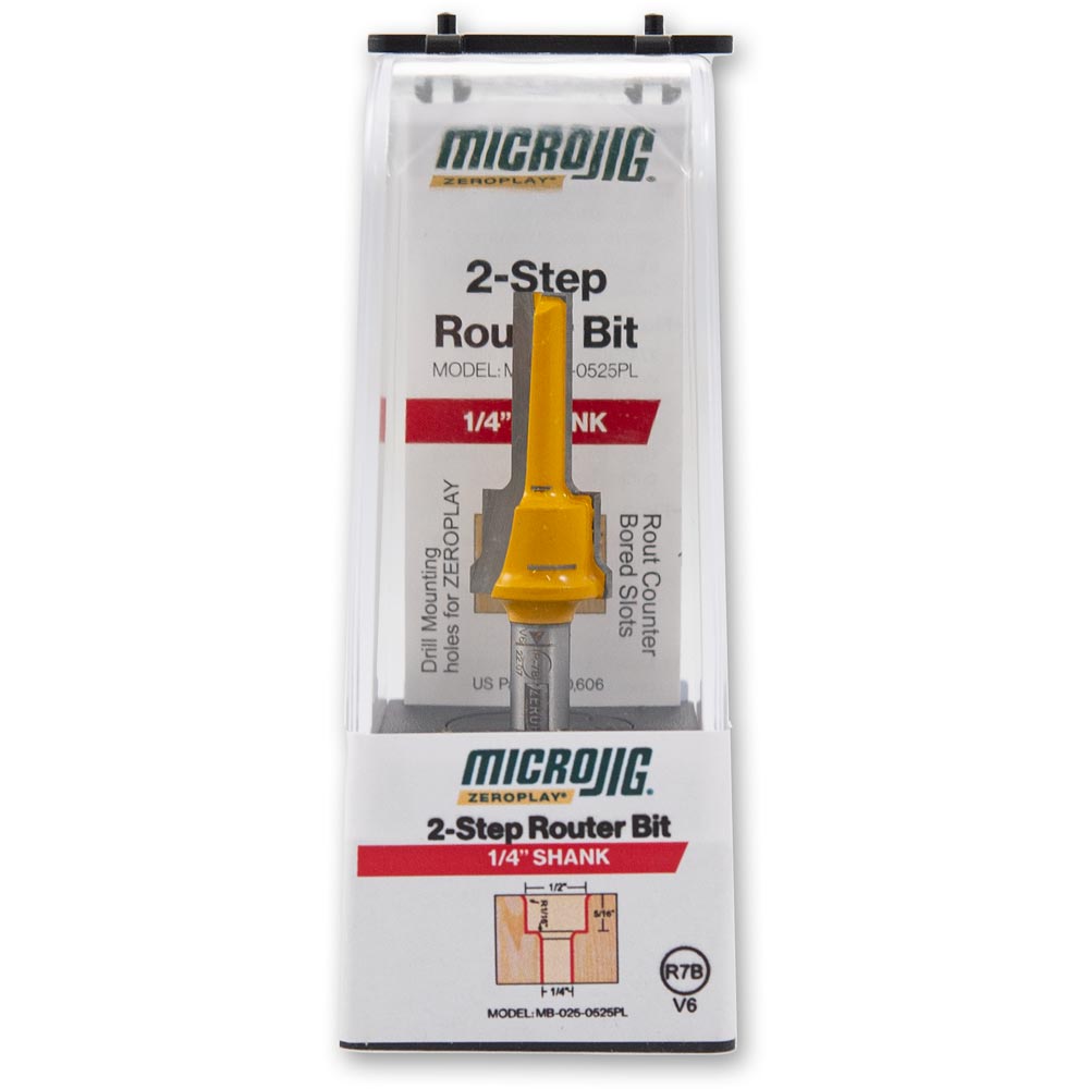 MICROJIG ZEROPLAY 2-Step Plunge Bit 1/4SHK