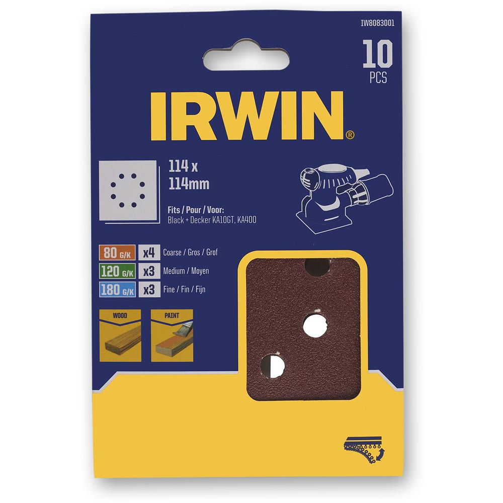 Irwin 1/4 Punched Sanding Sheet Set, 10 Piece