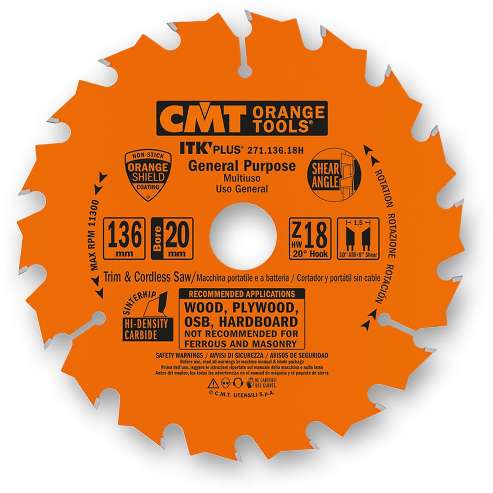 CMT 271 ITK Plus Circular Saw Blades - General Purpose Thin Kerf ...