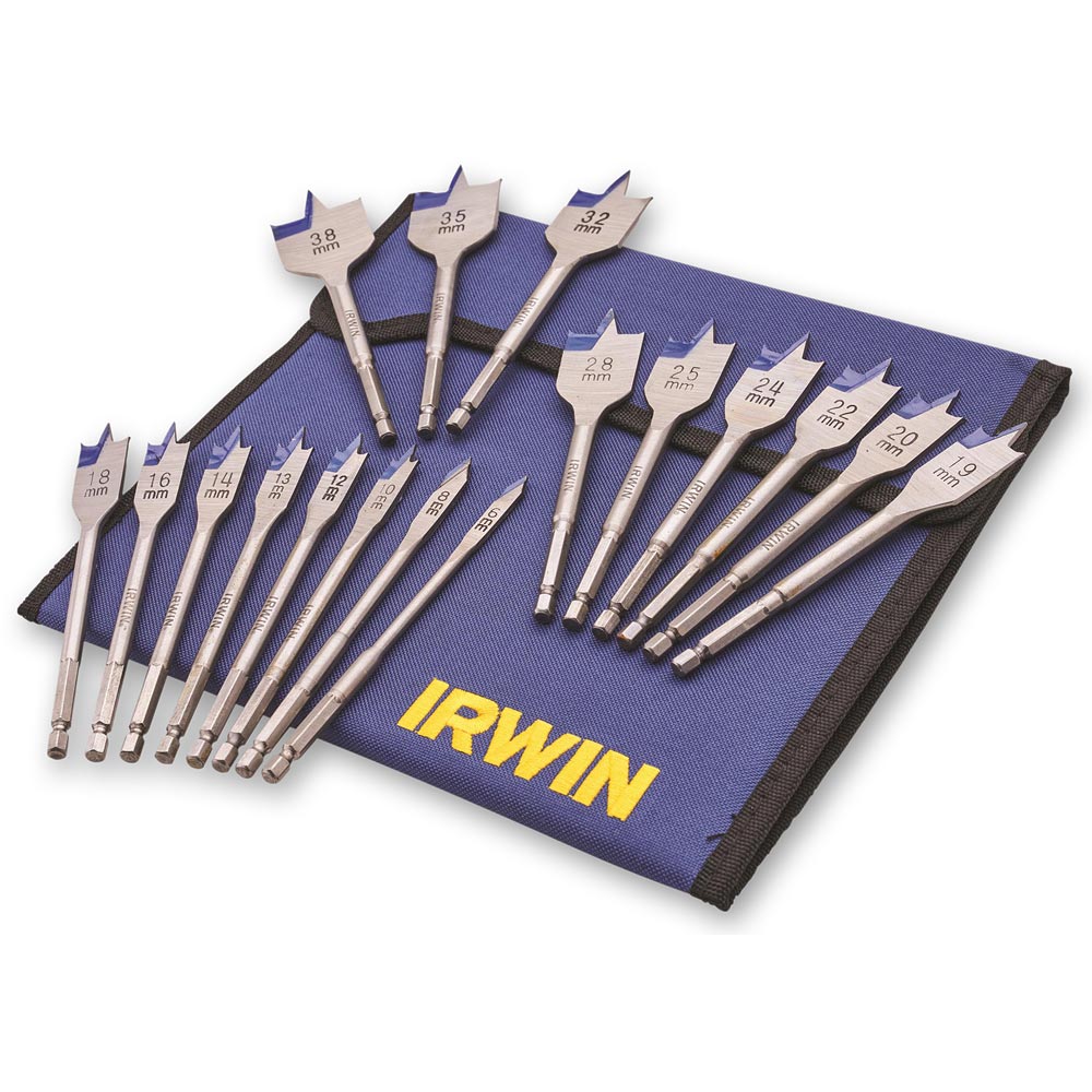 Irwin Blue Groove 4X Flat Bit Set 17 Piece