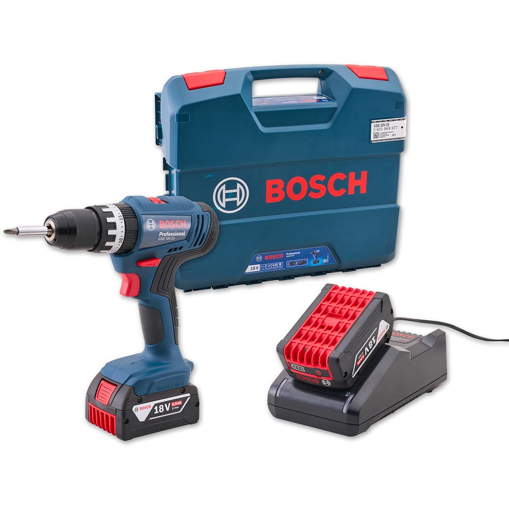 Bosch GSB18V-25 Combi Drill Kit 18V (2 x 4.0Ah)
