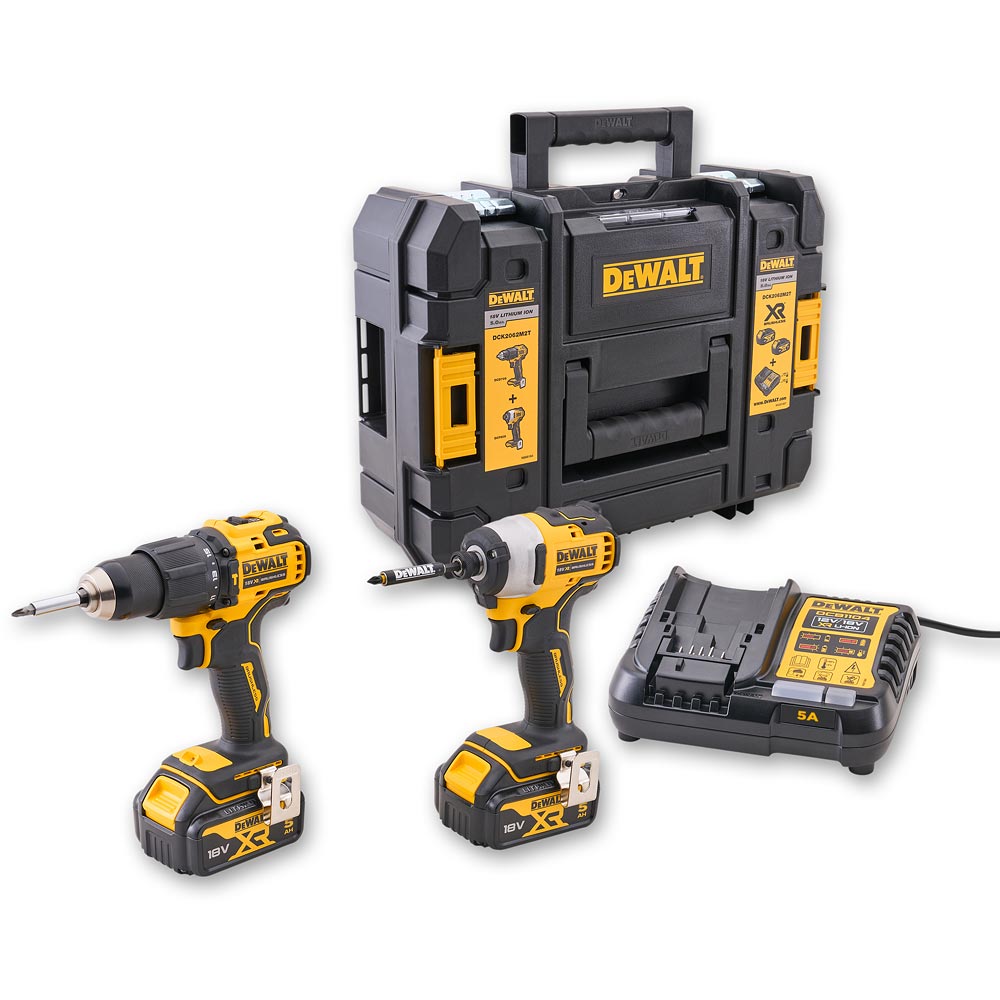 DeWALT DCK2062P2 Combi & Impact Drill Twin Pack 18V (2 x 5.0Ah)