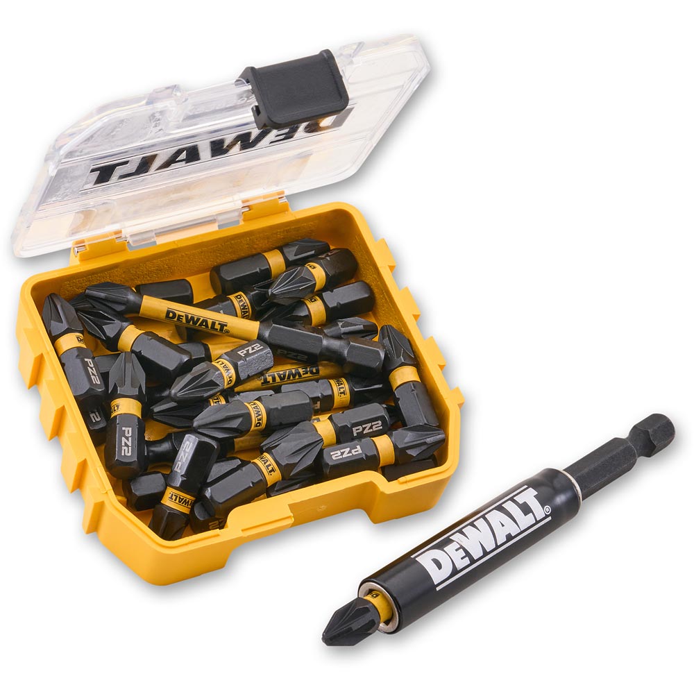 DeWALT Impact Screwdriver Bits PZ2 x 25 & Magnetic Holder