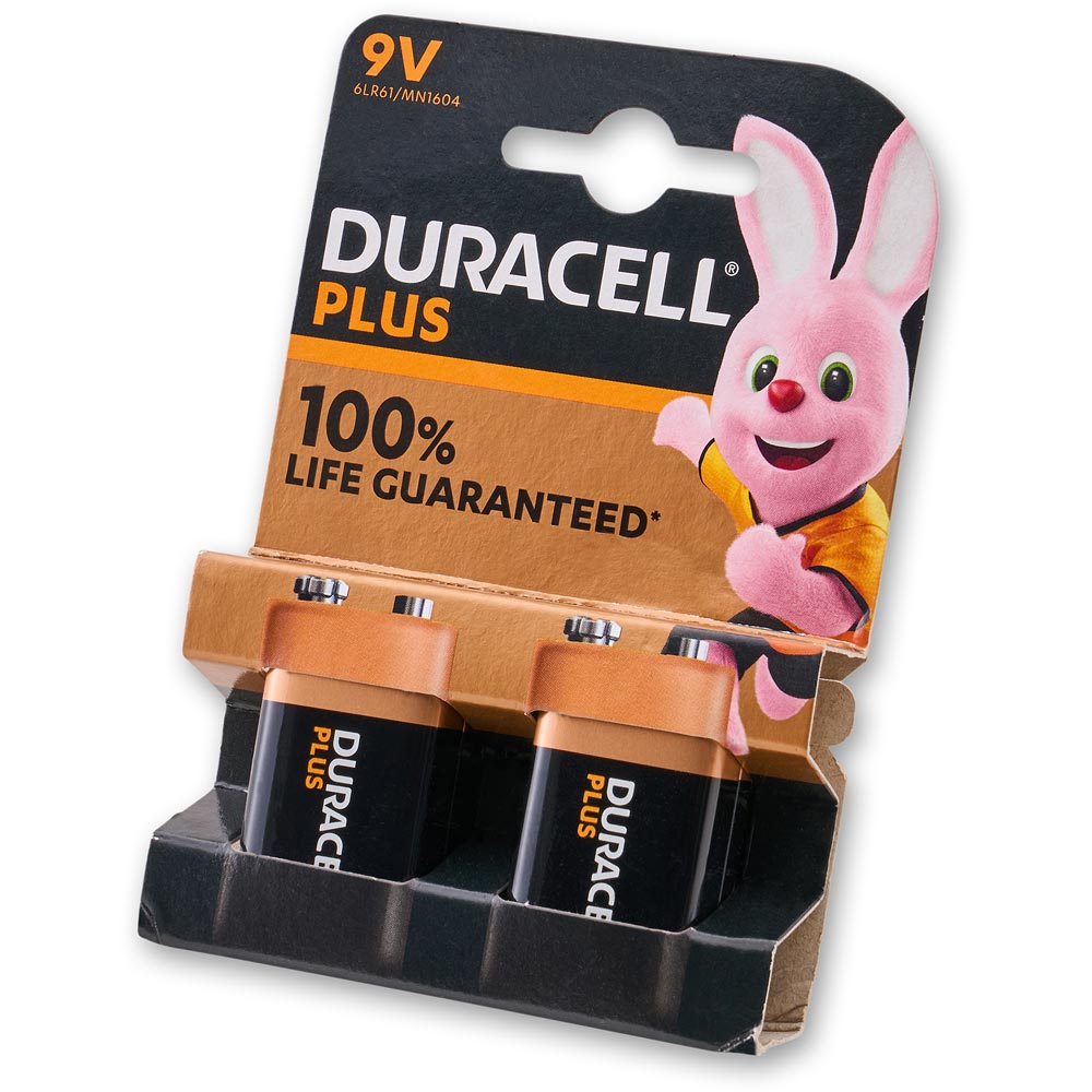 Duracell Plus Battery Pack 9V (Pack 2)