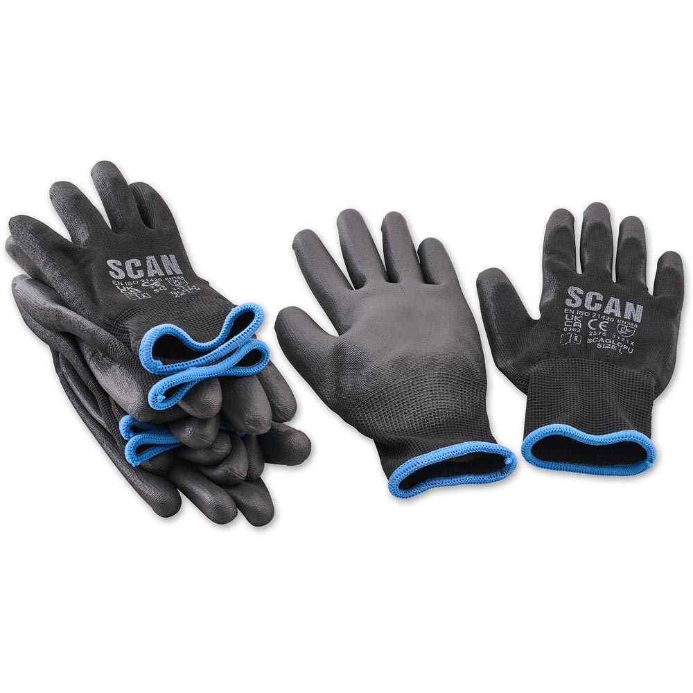 Scan PU General Purpose Work Gloves (5 Pairs)