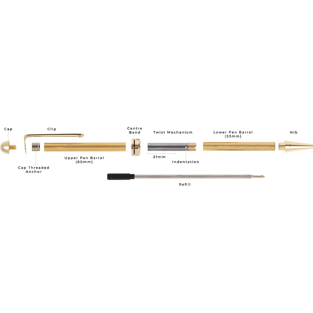 European Twist Pen Kit - 12kt Gold