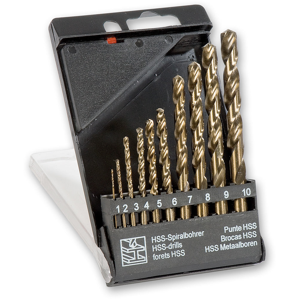 Axminster 10 Piece Cobalt/HSS Drill Bit Set