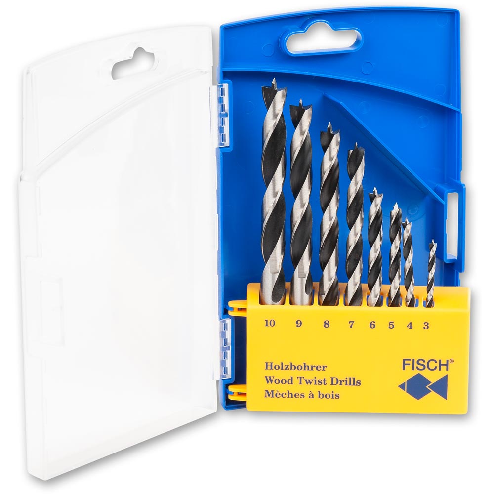 FISCH 8 piece SP Brad Point Drill Bit Set