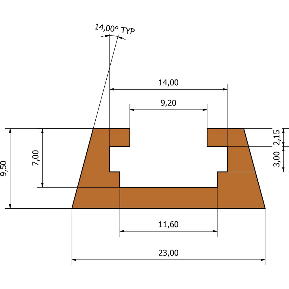 UJK Dovetailed T-Track