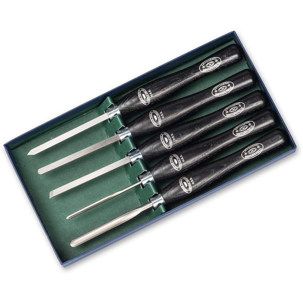 Crown 5 Piece Cryo Miniature Woodturning Tool Set