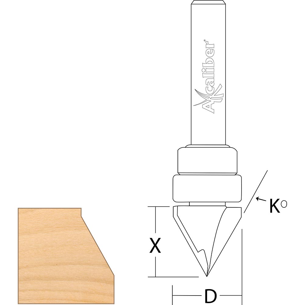 Axcaliber 60 Degree Vee Groove Cutter