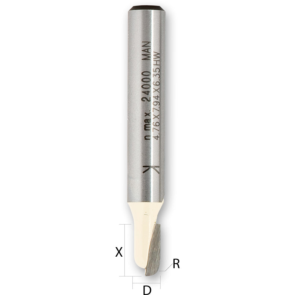 Axcaliber Round Nose/Radius Cutters - 1/2" Shank