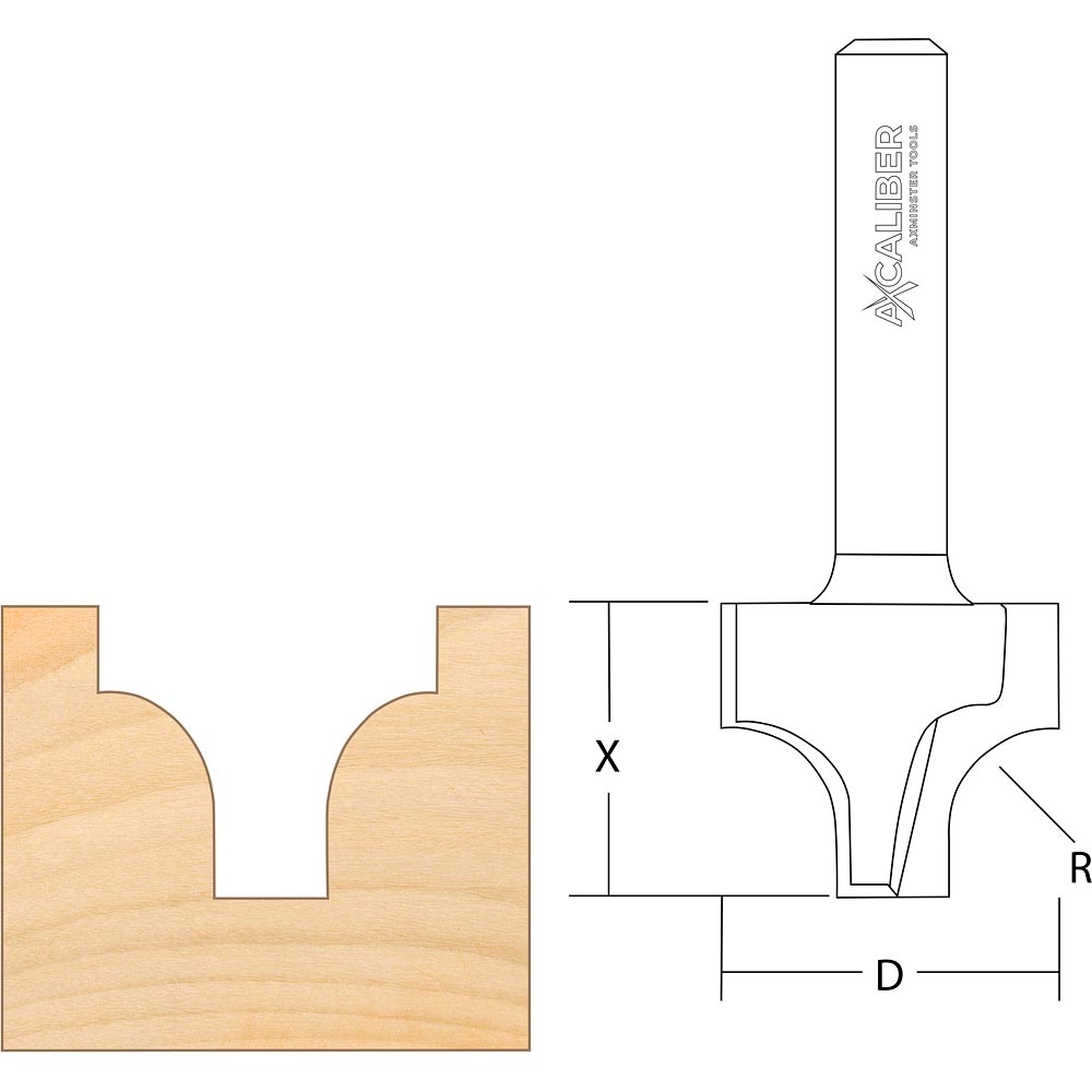Axcaliber Round Over Cutters - 1/4" Shank
