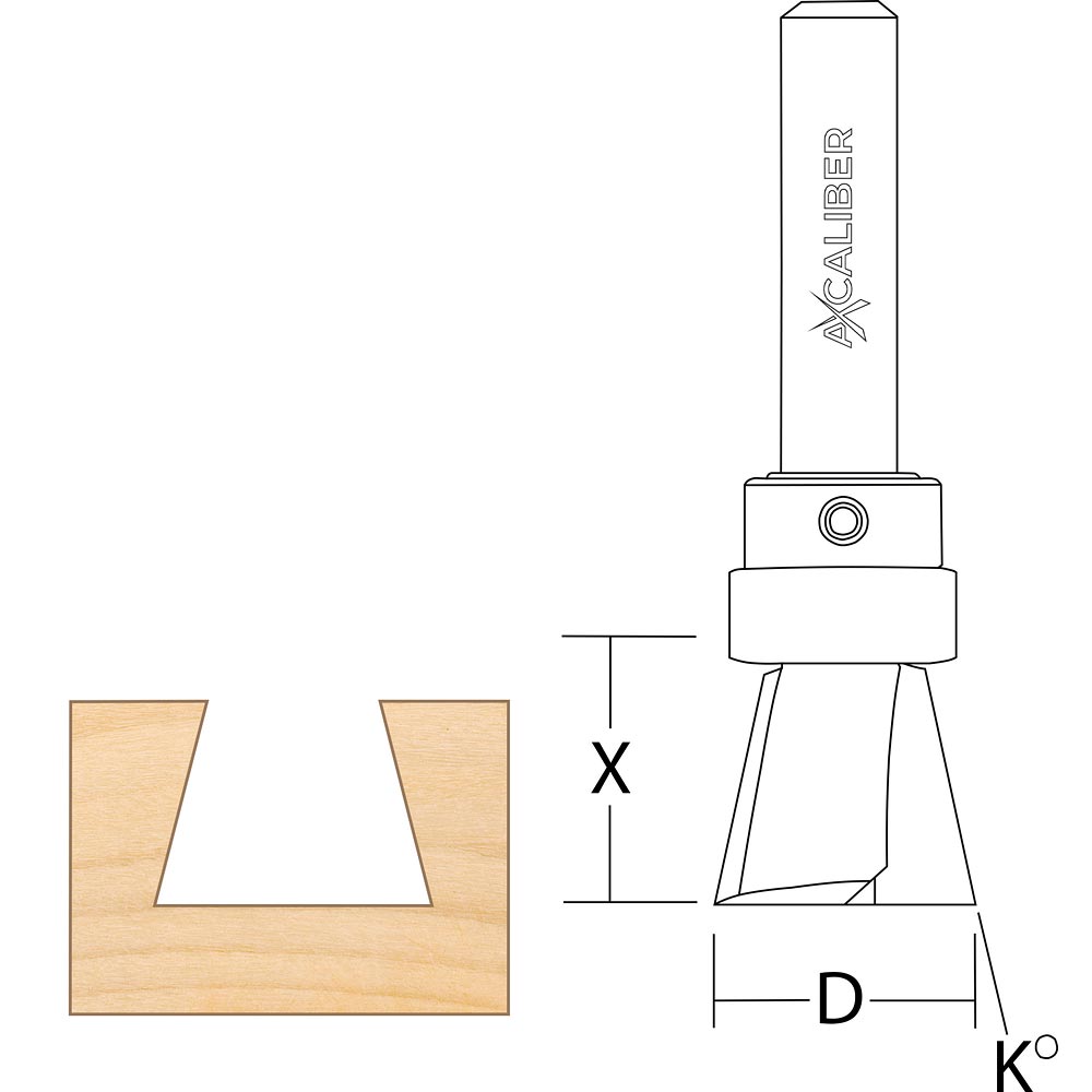 Axcaliber Cutter for Axcaliber Dovetail Jigs (13-19mm Material)