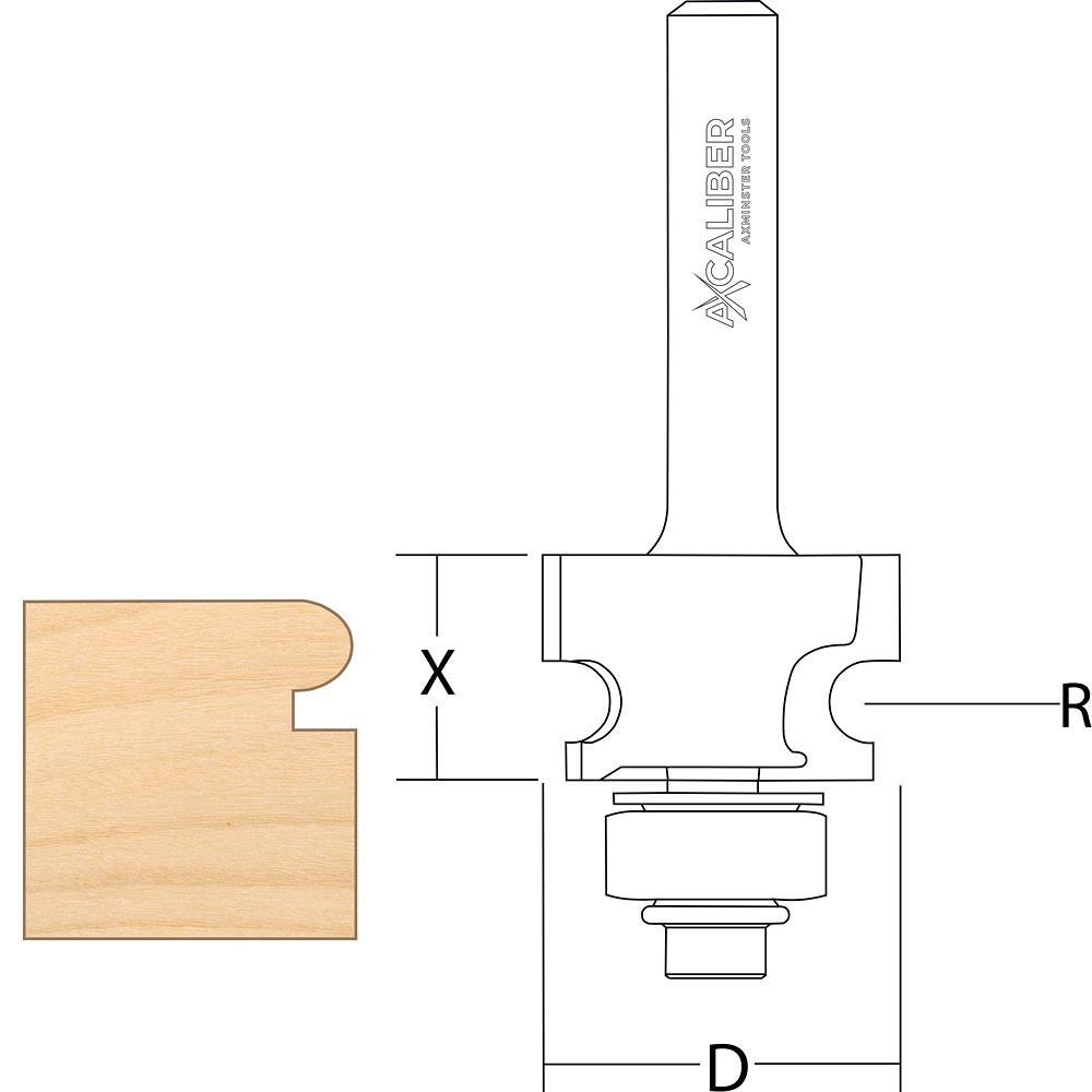 Axcaliber Edge Beading Router Cutters - 1/4" Shank