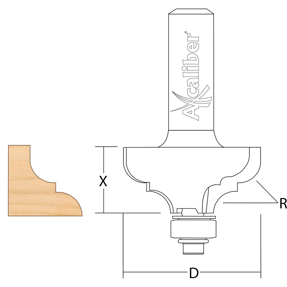 Axcaliber Bearing Guided Classic Ogee Cutter