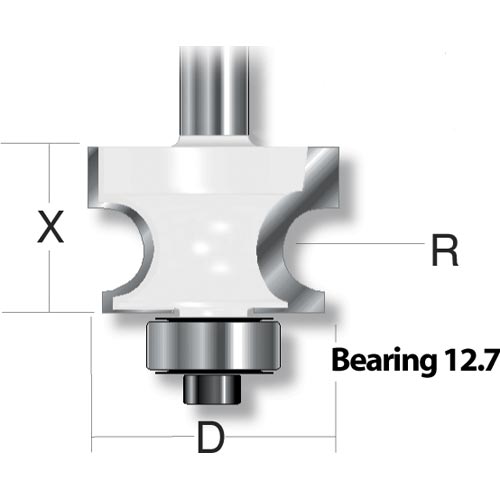 Axcaliber Edge Beading Router Cutters - 1/2" Shank
