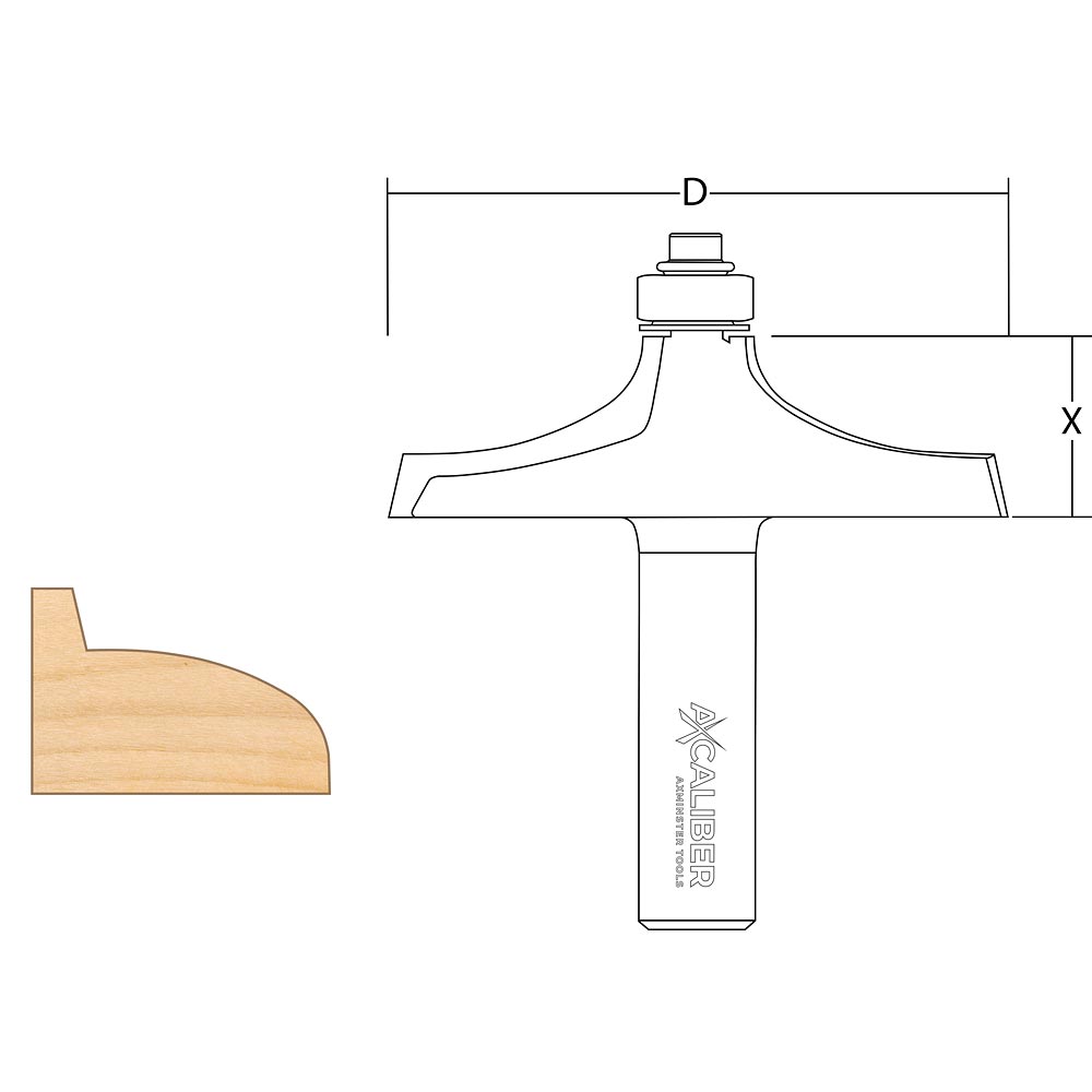 Axcaliber Thumb Mould Cutter - 1/2" Shank