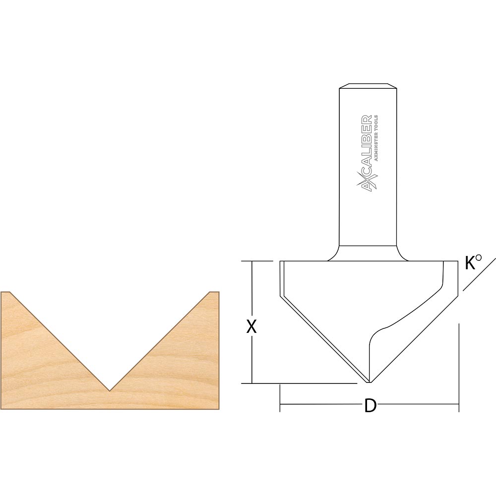 Axcaliber Vee Groove Router Cutters