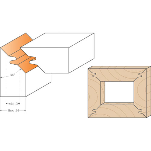 Axcaliber 45 degree Lock Mitre Cutter Head