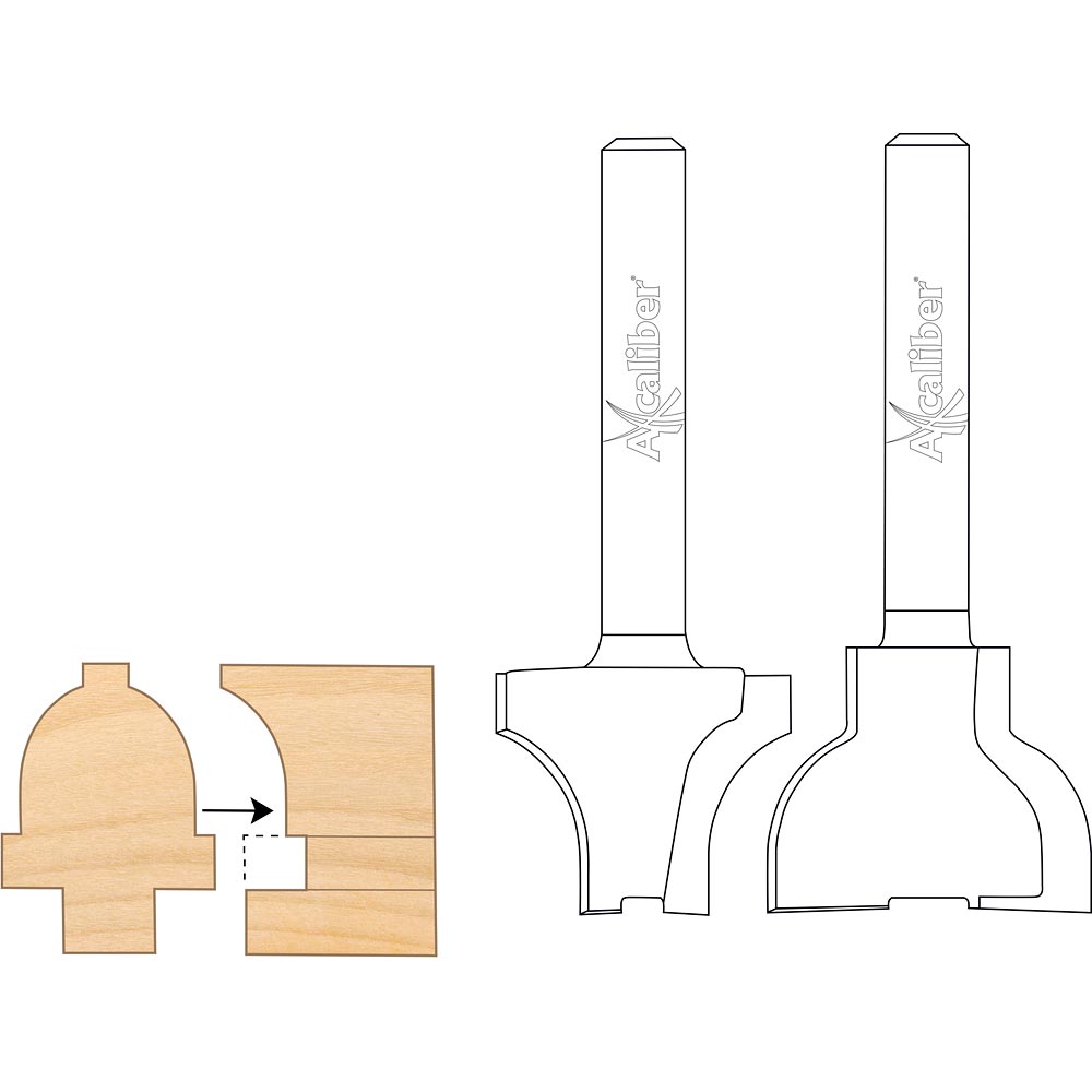 Axcaliber Sash Bar Ovolo Router Cutter Set