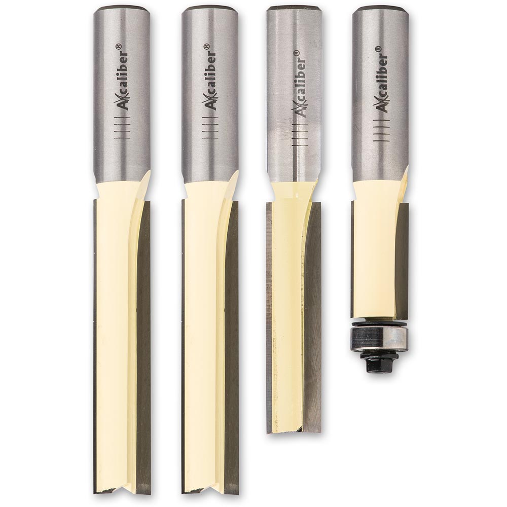 Axcaliber 4 Piece Kitchen Fitter's Router Cutter Set - S=1/2"(12.7mm)
