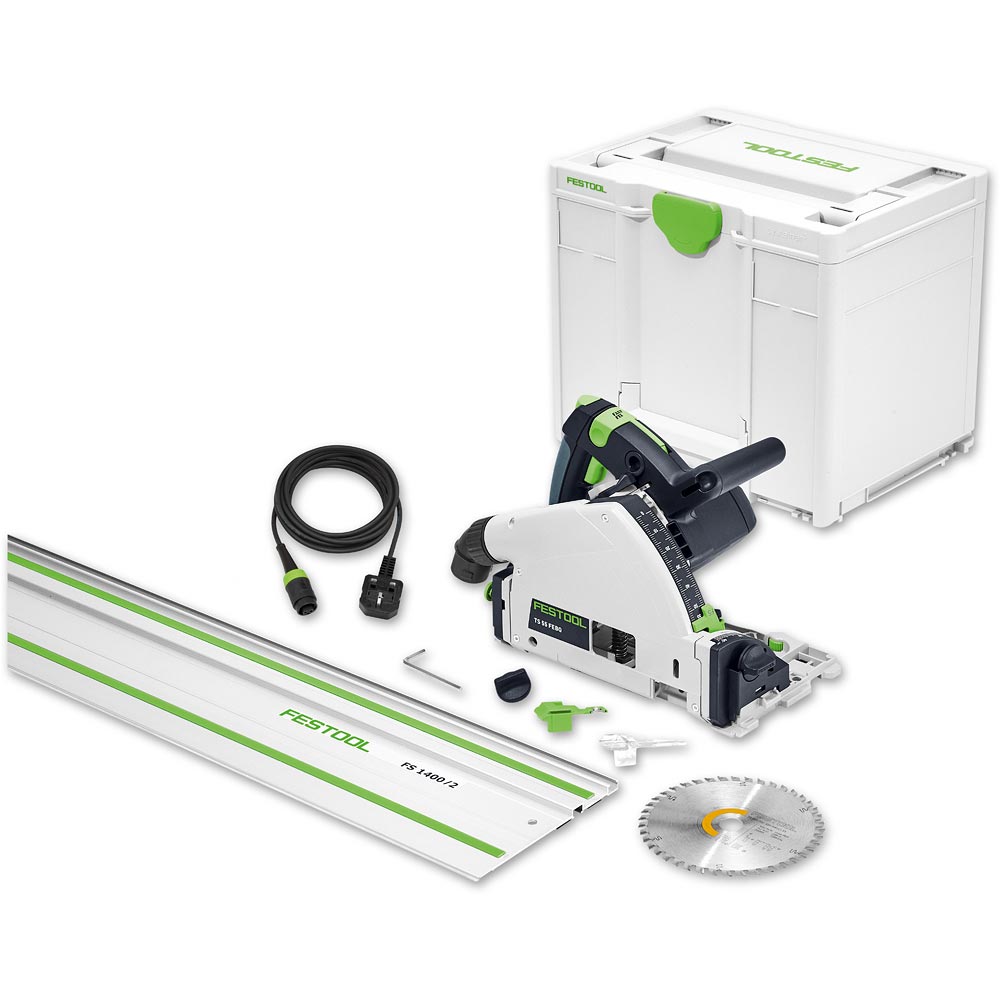 Festool TS 55-FEBQ Plus Plunge Saw & 1,400mm Guide Rail 230V
