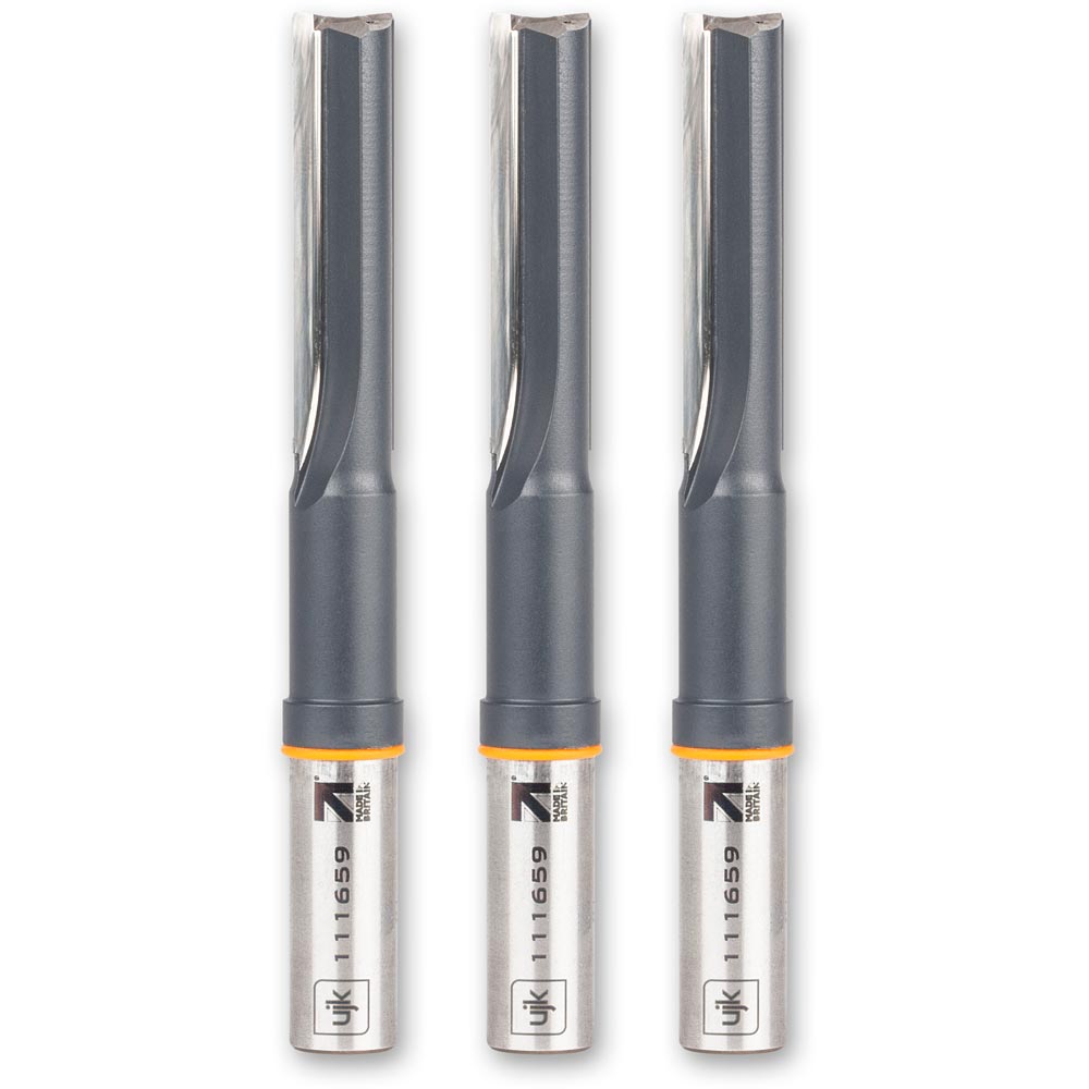 UJK Kitchen Fitters Straight Router Cutters - 1/2" x 62mm (Pkt 3)
