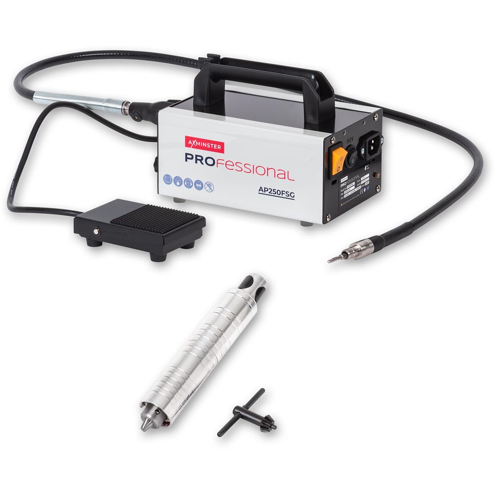 Axminster Professional Flexi Shaft Grinder & Chuck Style Handpiece