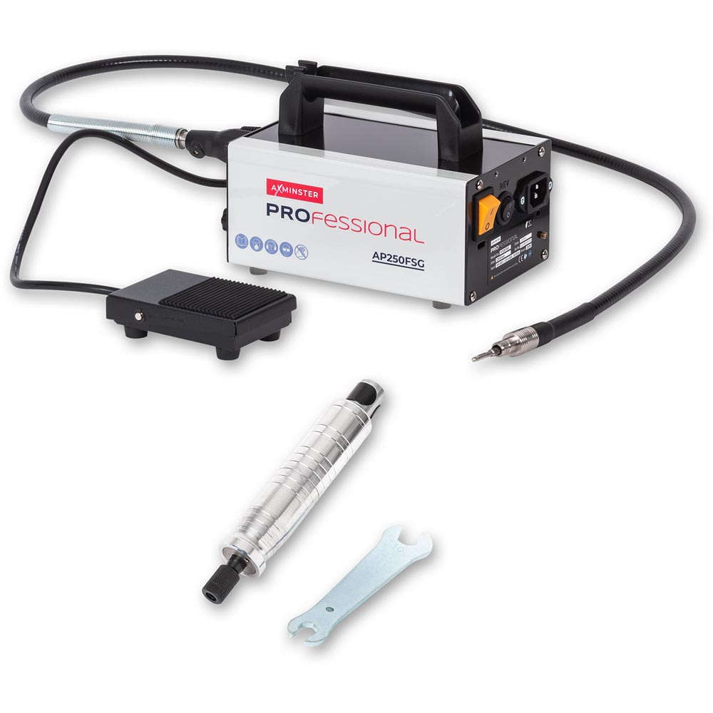 Axminster Professional Flexi Shaft Grinder & Chisel Style Handpiece