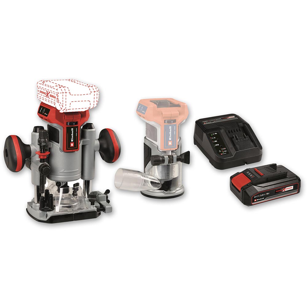 Einhell TP-RO 18 Li BL-Solo Router & 2.5Ah Battery Kit