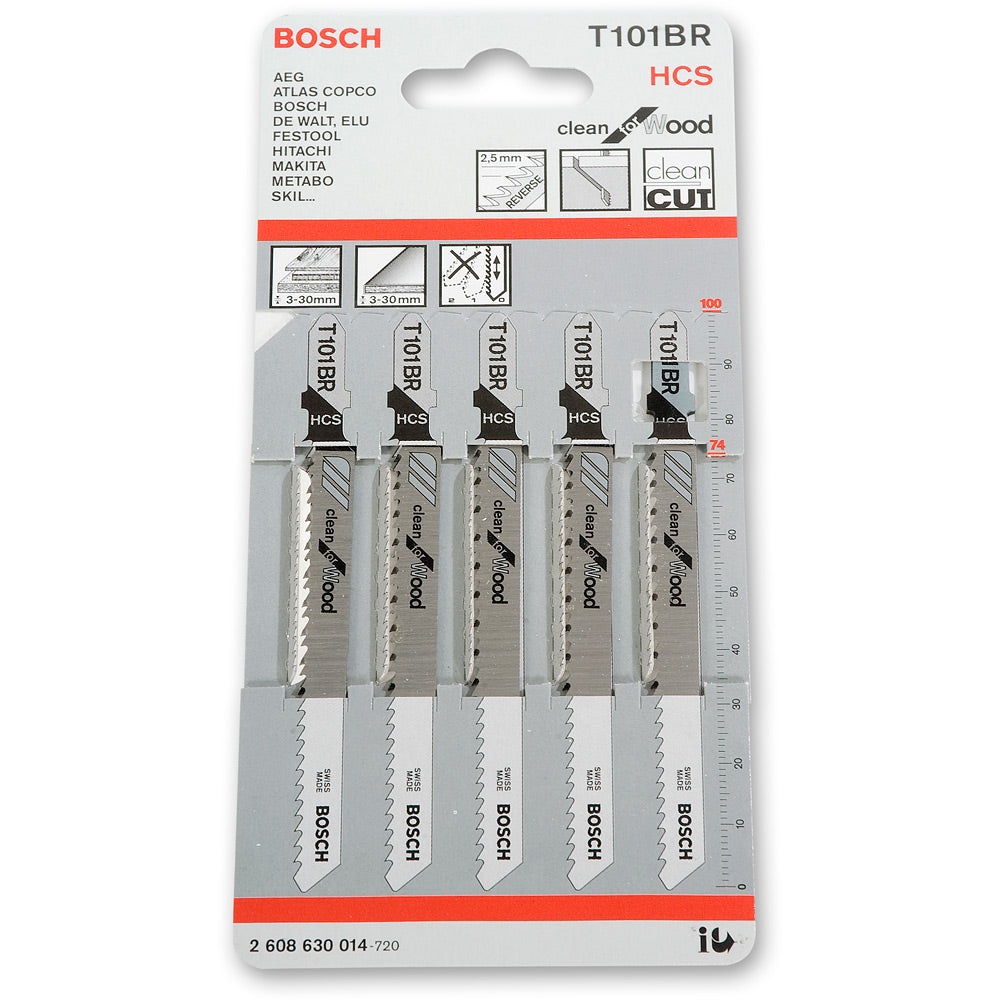 Bosch T101BR Jigsaw Blades Reverse Cutting For Wood