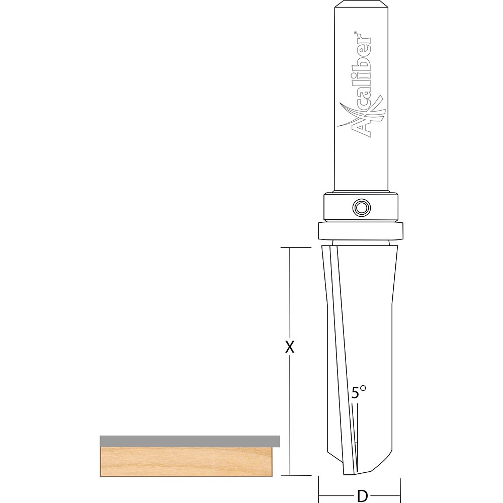 Axcaliber Flush Trim Cutter with Down Shear - Top Bearing