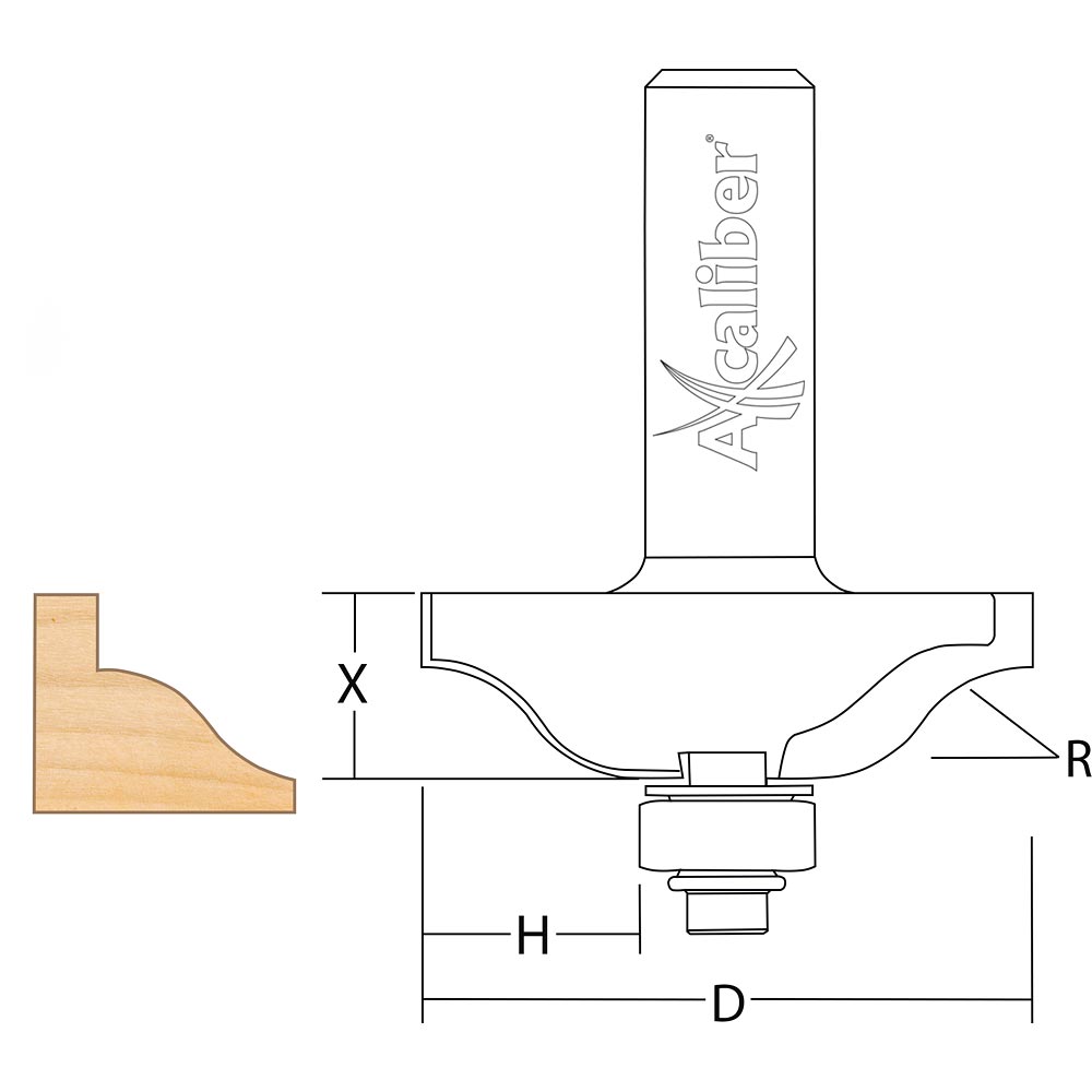 Axcaliber Bearing Guided Ogee Cutter