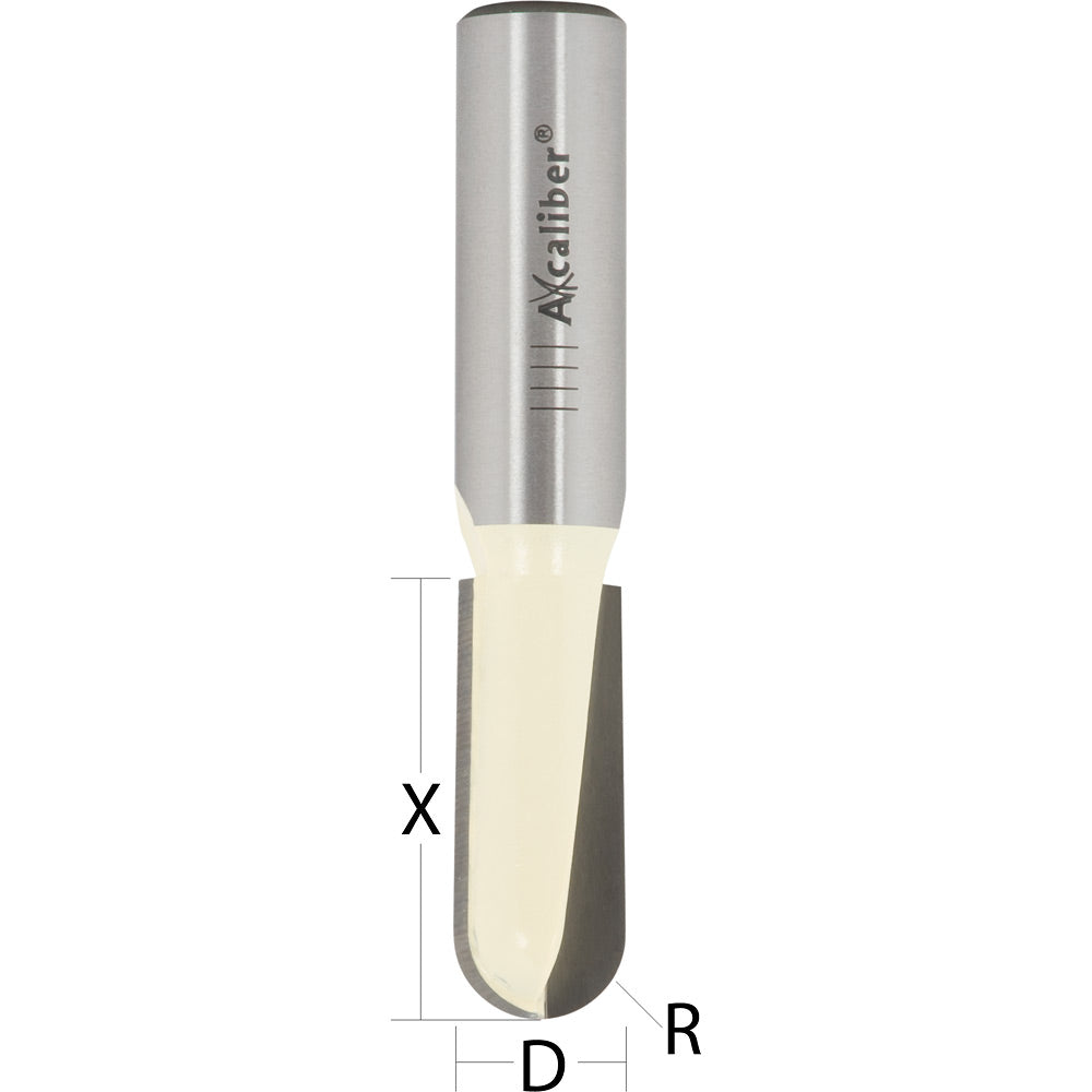 Axcaliber Round Nose/Radius Cutters - 1/2" Shank